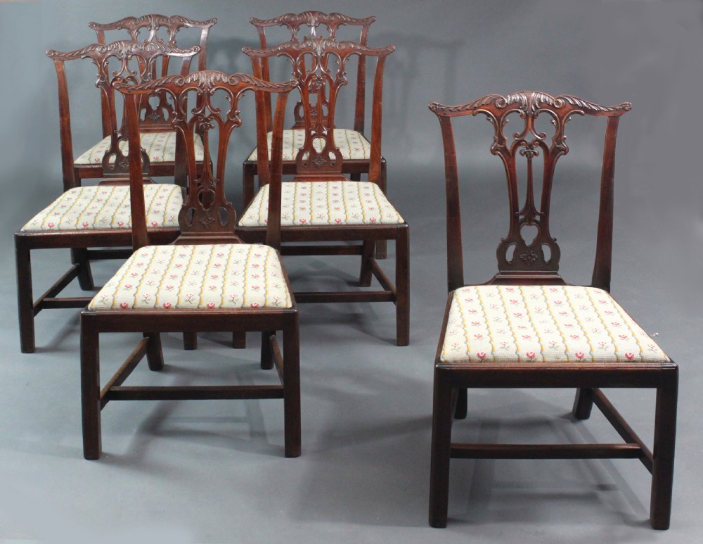Set of 6 Chippendale period chairs View III