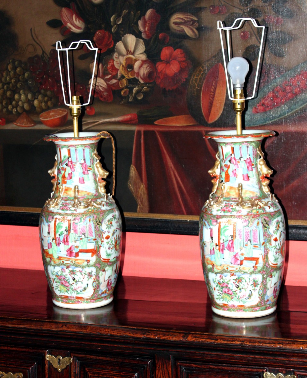 Pair of Canton vases as lamps View III