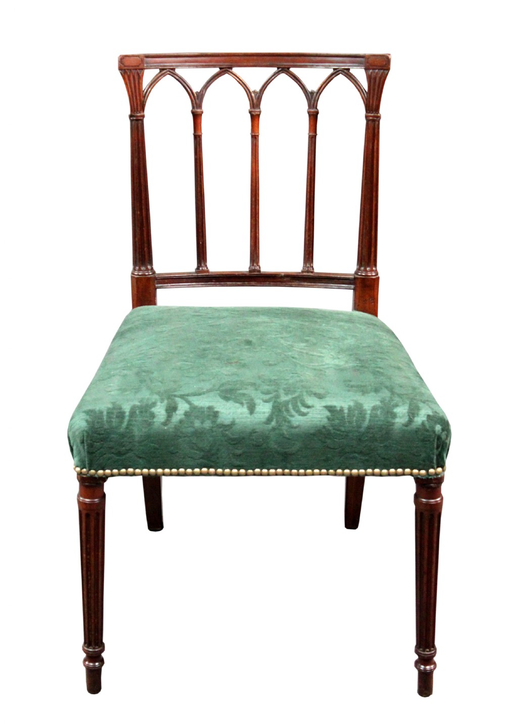 Set of 8 Georgian Mahogany Gothic Design Dining Chairs View II