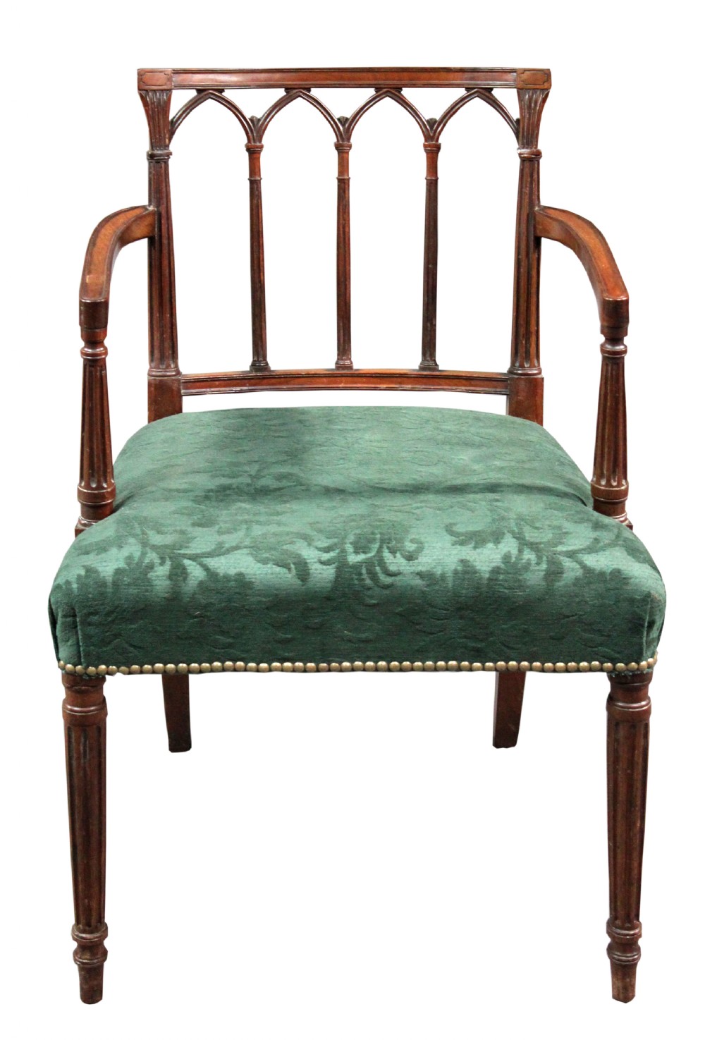 Set of 8 Georgian Mahogany Gothic Design Dining Chairs View III
