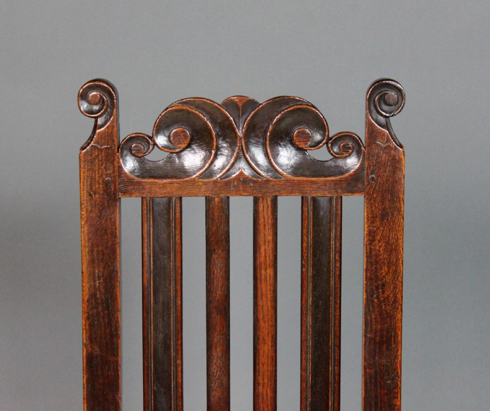 Pair of 17th century oak back stools View III