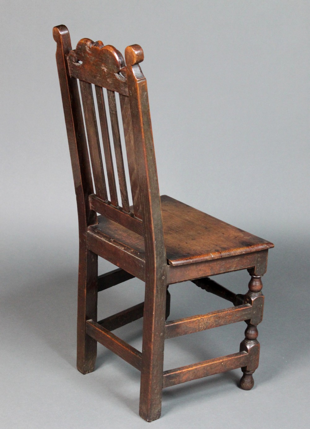 Pair of 17th century oak back stools View IV