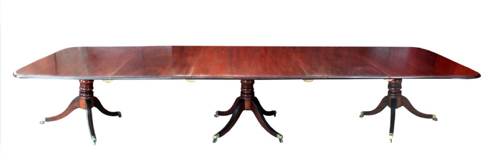 Regency three pillar mahogany table