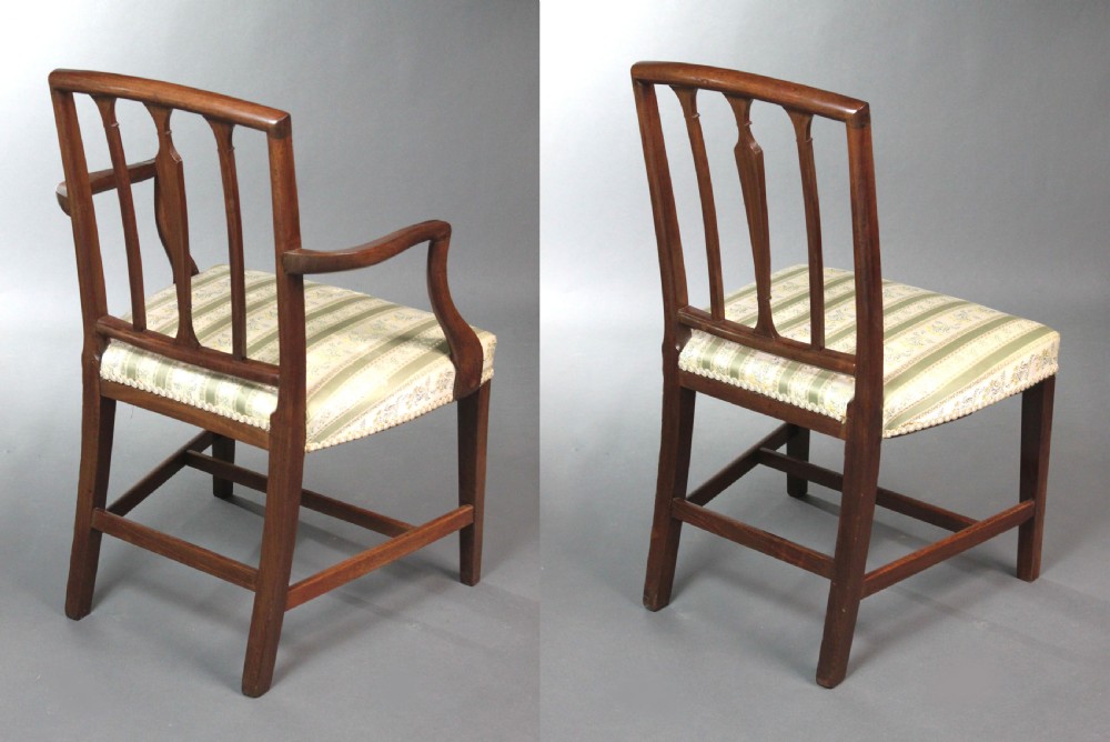 Georgian set of 11 Sheraton Mahogany Dining Chairs View IV