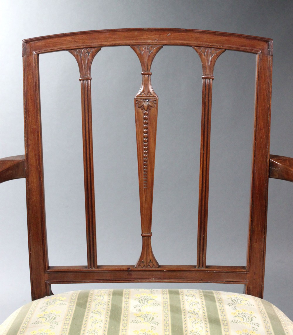Georgian set of 11 Sheraton Mahogany Dining Chairs View VII