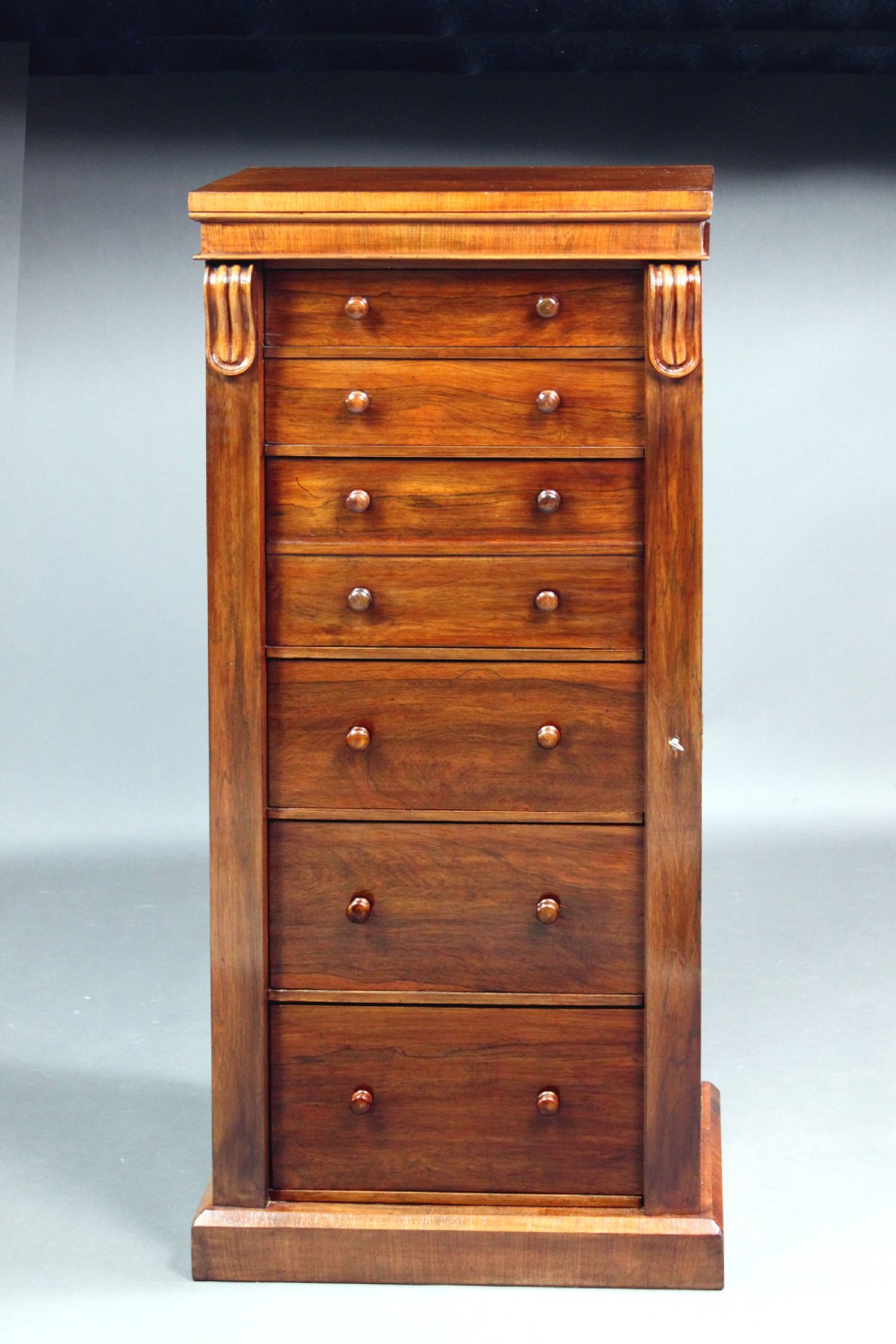 Victorian Rosewood Secretaire Wellington Chest View II