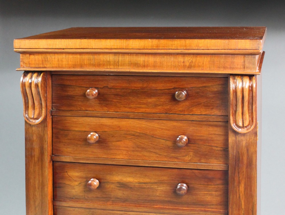 Victorian Rosewood Secretaire Wellington Chest View IV