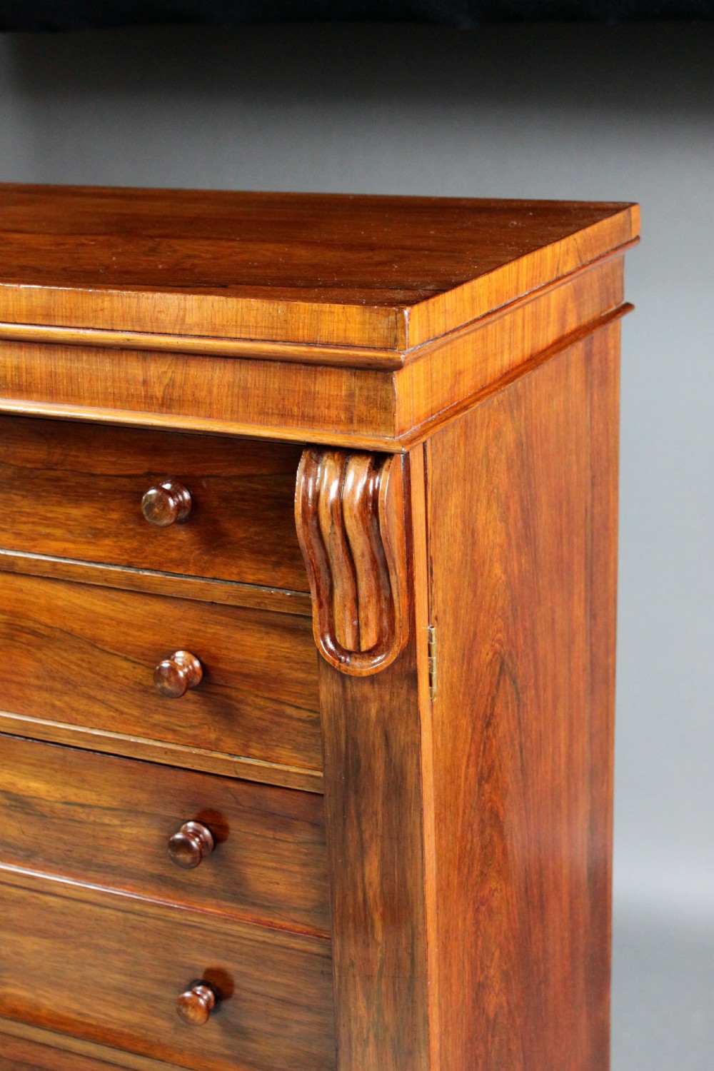 Victorian Rosewood Secretaire Wellington Chest View V