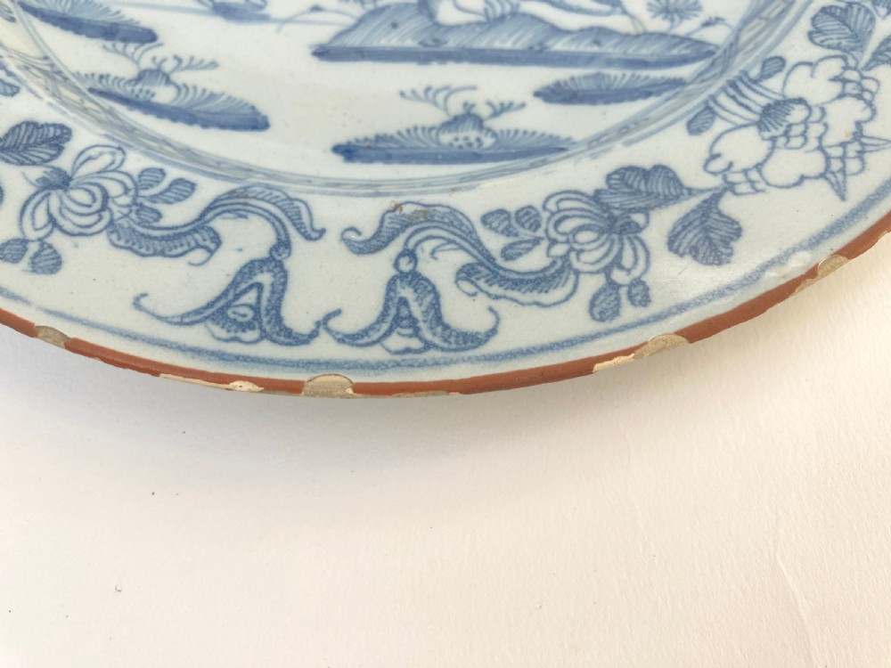 Liverpool Chinoiserie Blue & White Delft Plate View III