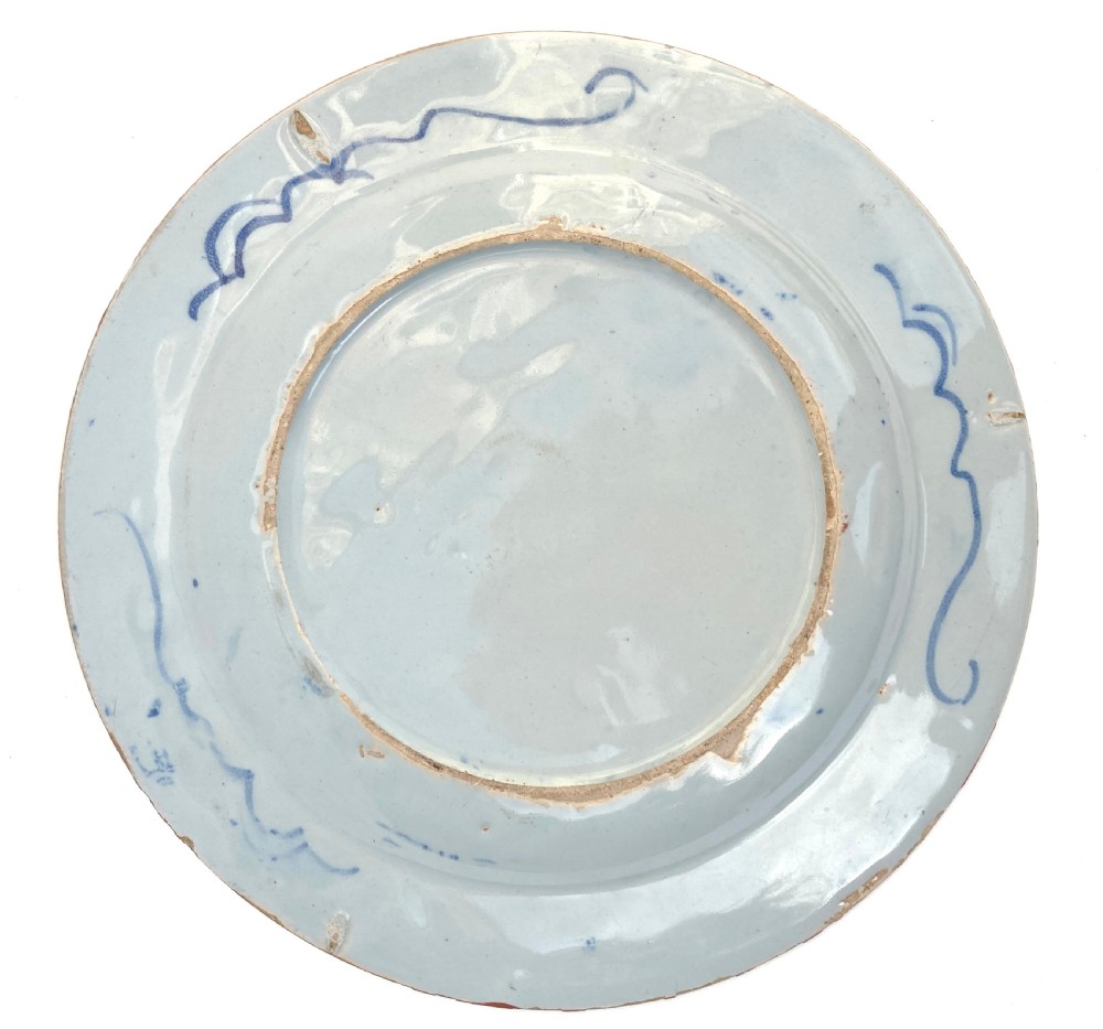 Liverpool Chinoiserie Blue & White Delft Plate View V