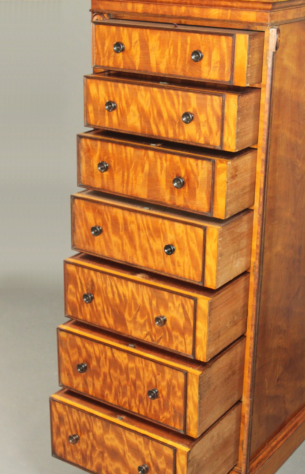 Antique Satinwood Wellington Chest View V