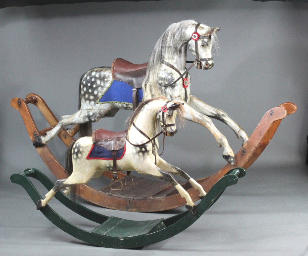 Large Antique Rocking Horse on Curved Wooden Rockers
 View VIII