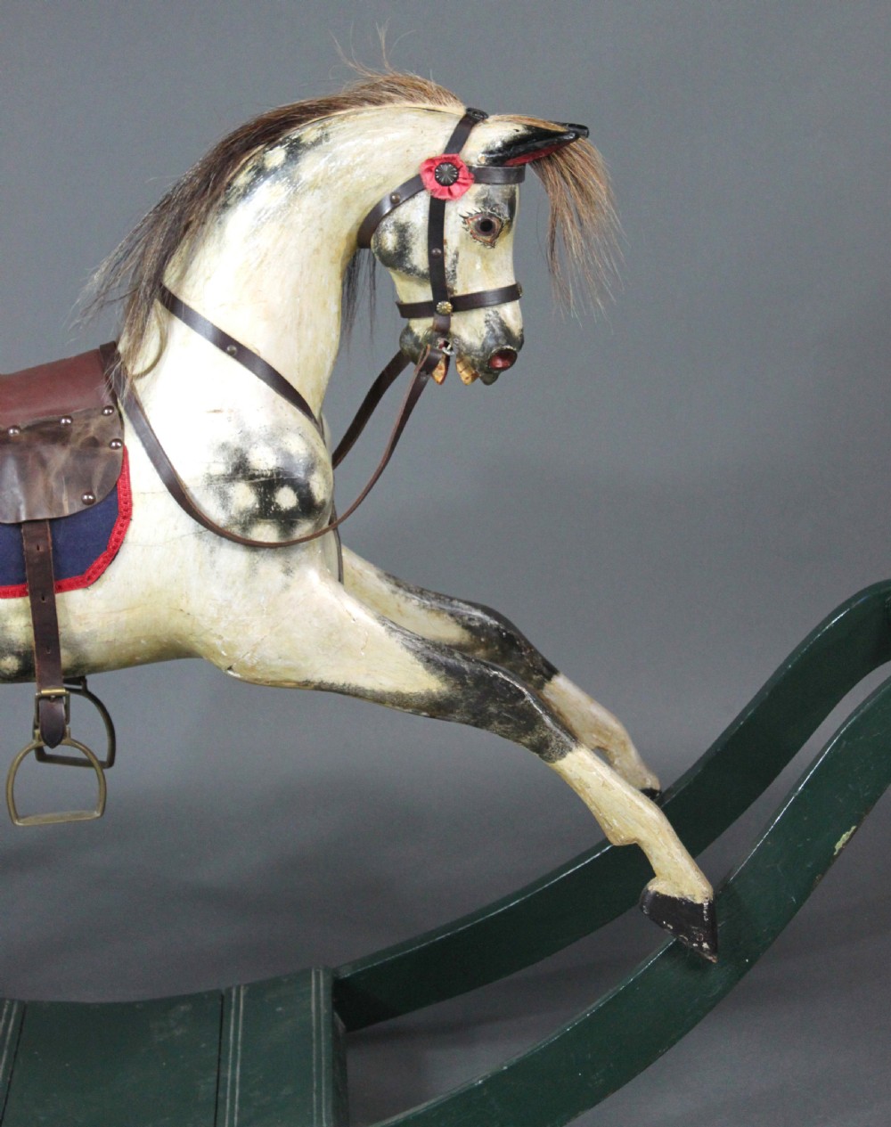 Small Lines Rocking Horse on Curved Wooden Rockers View III