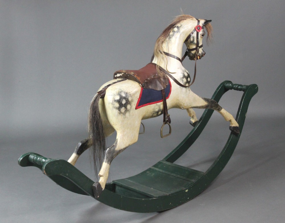Small Lines Rocking Horse on Curved Wooden Rockers View V