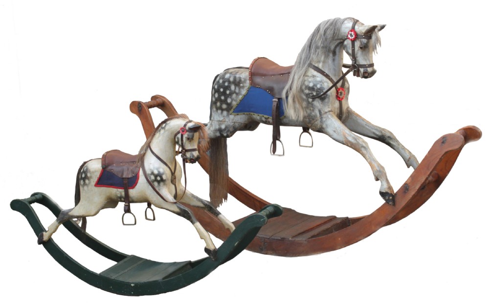 Small Lines Rocking Horse on Curved Wooden Rockers View VI