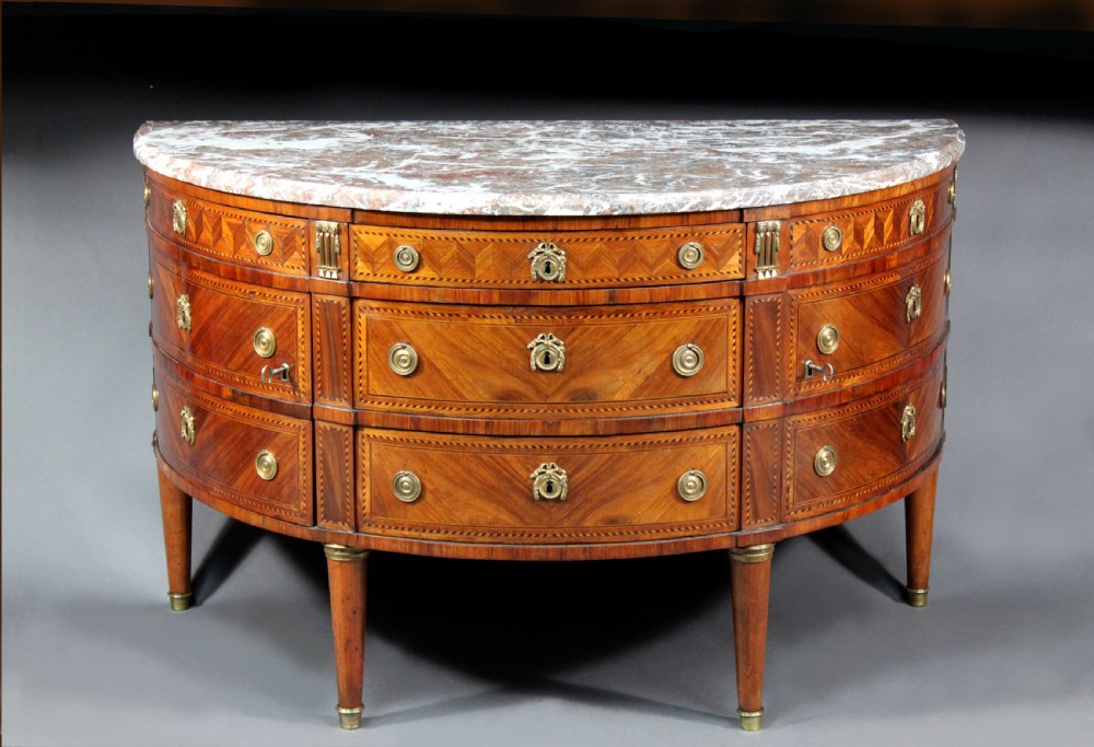 Antique demi-lune commode