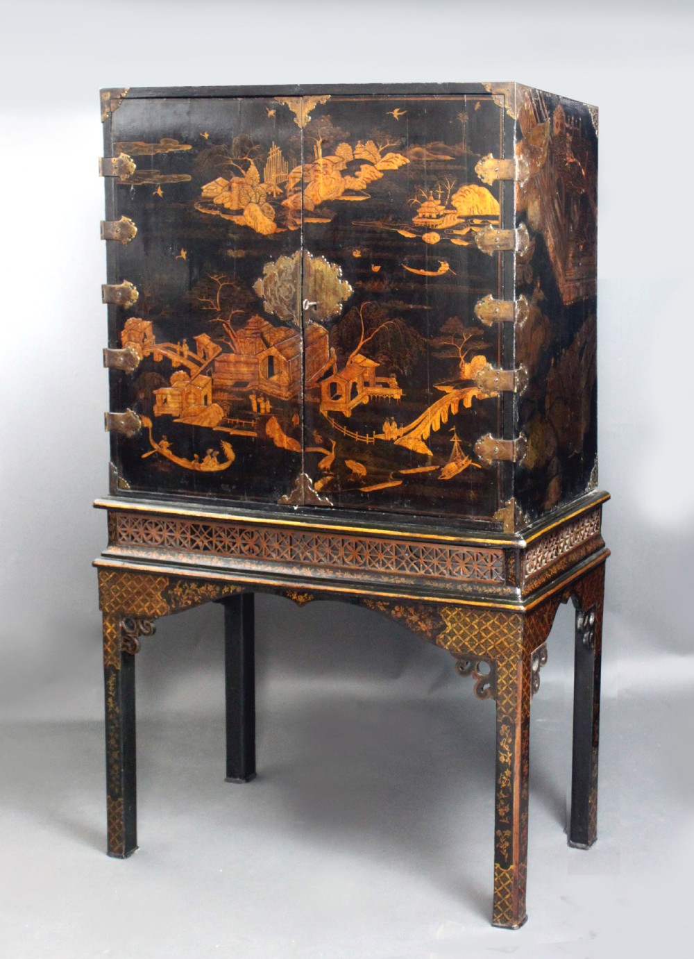 A William and Mary Black Lacquer Cabinet on Stand View II