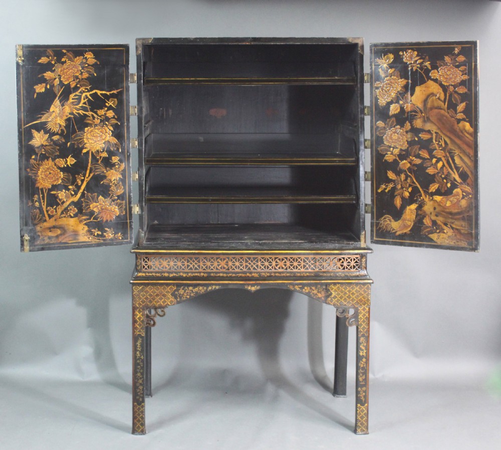 A William and Mary Black Lacquer Cabinet on Stand View III