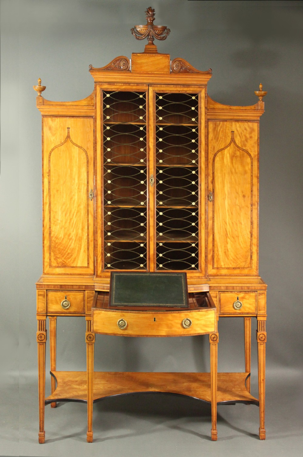 George III satinwood cabinet in the manner of Thomas Sheraton View III