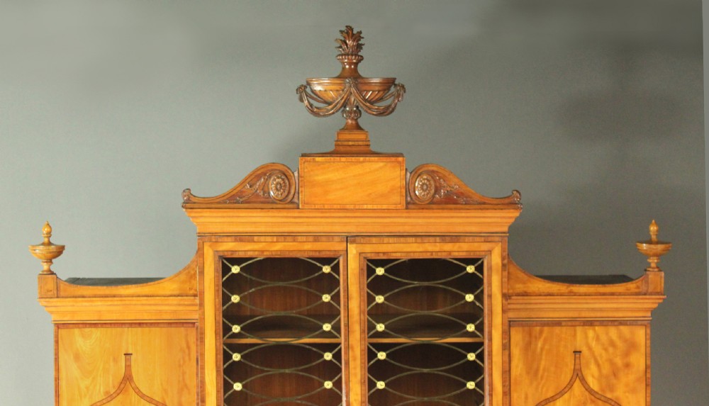 George III satinwood cabinet in the manner of Thomas Sheraton View VI