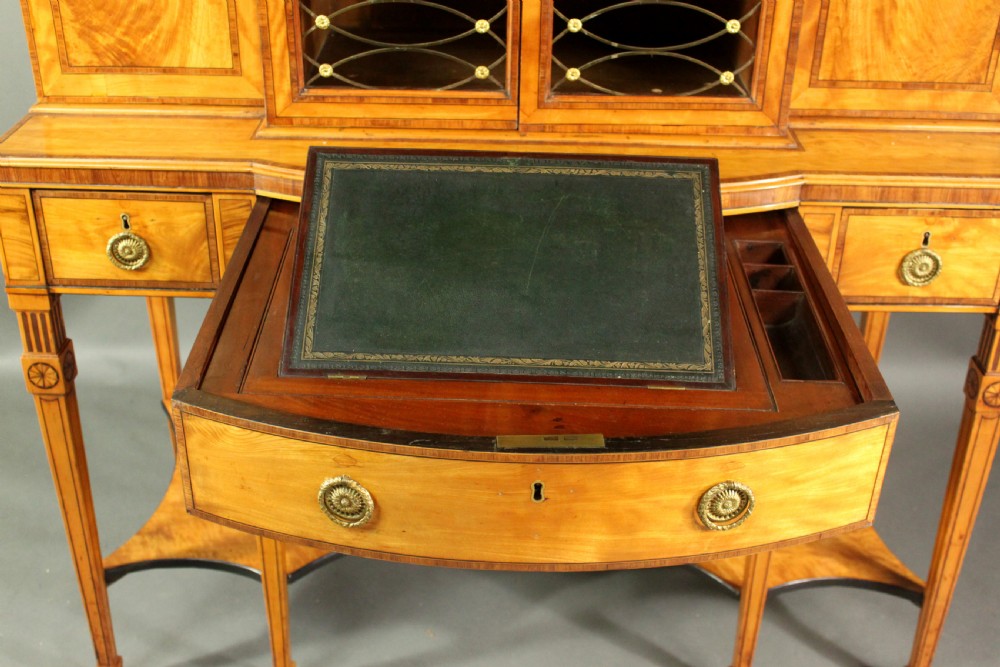 George III satinwood cabinet in the manner of Thomas Sheraton View VII