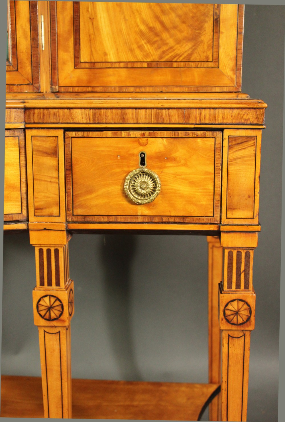 George III satinwood cabinet in the manner of Thomas Sheraton View IX