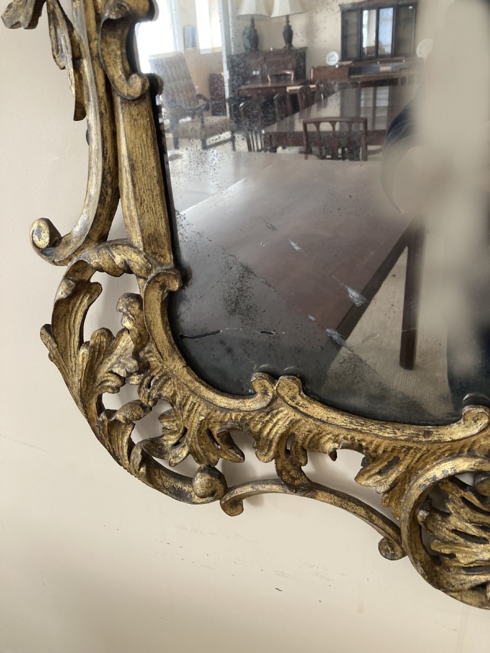 Chippendale style giltwood mirror View VII
