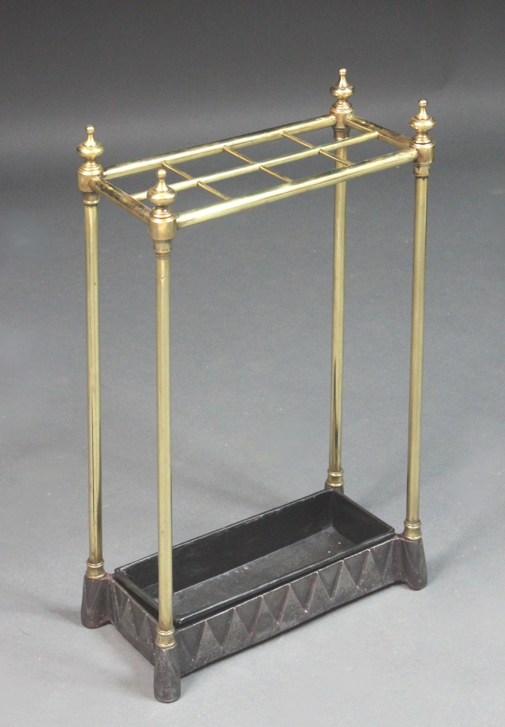 Victorian brass umbrella stand View II