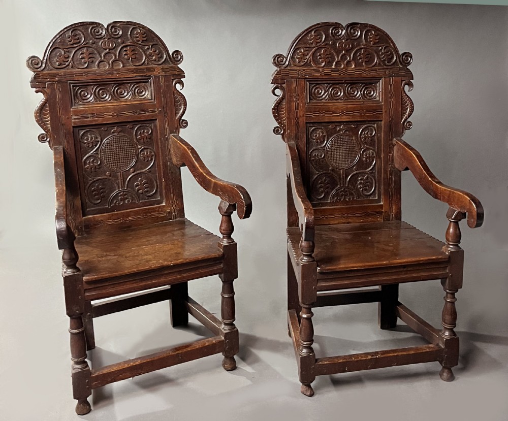 Pair of Oak Wainscot Chairs