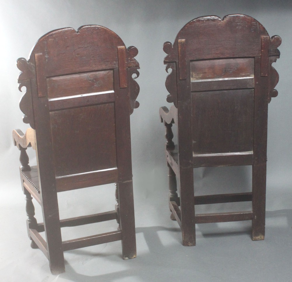 Pair of Oak Wainscot Chairs View VIII