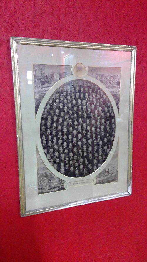 masters of the hound.large impressive sized  country house print.dated 1875 by w.h.tuck and co.london,with corner hunting vignettes by Sturgess