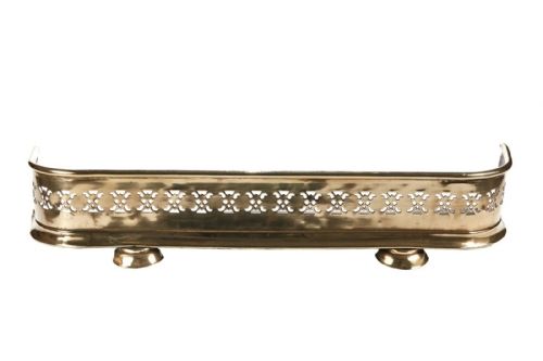  Victorian Pierced Brass Fender c. 1870