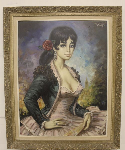 beautiful portrait oil picture - CATEGORY: ANTIQUE ART - DATED 1870