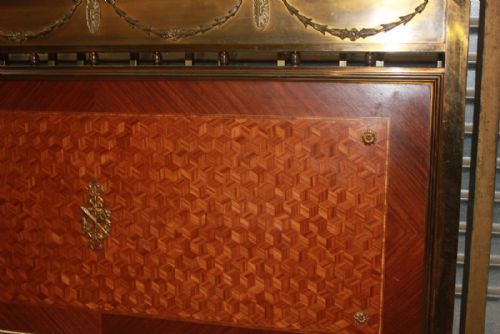 BRASS AND SATINWOOD BED - ADDITIONAL PHOTO 1
