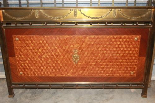 BRASS AND SATINWOOD BED - ADDITIONAL PHOTO 3