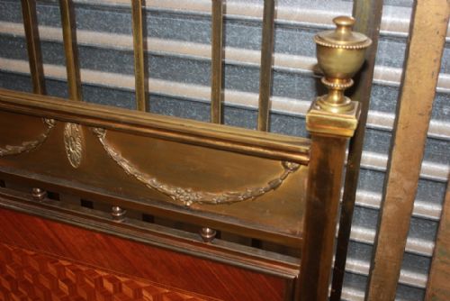 BRASS AND SATINWOOD BED - ADDITIONAL PHOTO 4