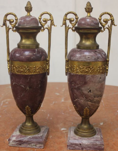 french marble cassolettes - CATEGORY: ANTIQUE MISCELLANEOUS - DATED 19TH CENTURY