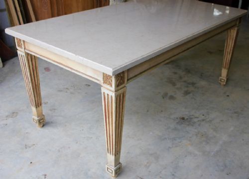 MARBLE TOP DINNING TABLE - ADDITIONAL PHOTO 1