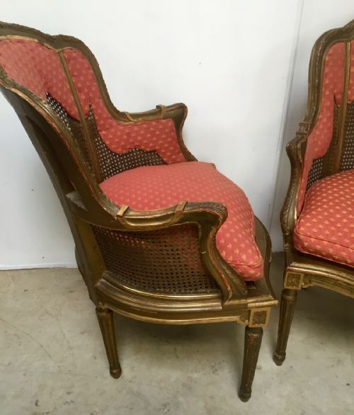 A PAIR OF FRENCH GILT WOOD ARMCHAIRS - ADDITIONAL PHOTO 3