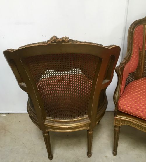 A PAIR OF FRENCH GILT WOOD ARMCHAIRS - ADDITIONAL PHOTO 4