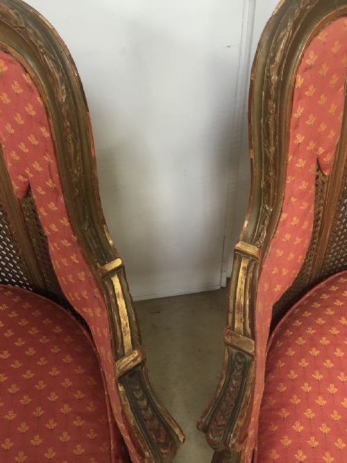 A PAIR OF FRENCH GILT WOOD ARMCHAIRS - ADDITIONAL PHOTO 8