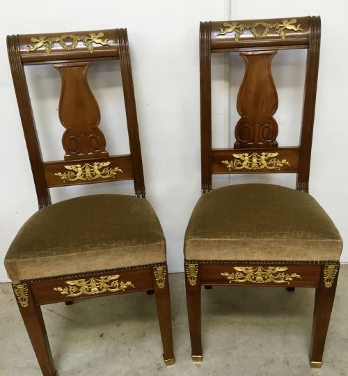 fine pair of empire single chairs - CATEGORY: ANTIQUE CHAIRS - DATED 1900
