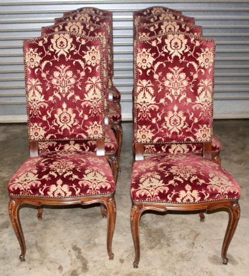 set of 8 french cab leg chairs - CATEGORY: ANTIQUE CHAIRS - DATED 1920