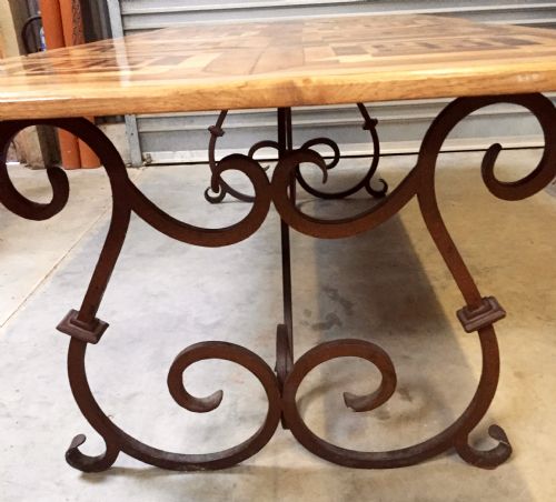 LARGE METAL AND WOOD DINING TABLE - ADDITIONAL PHOTO 2