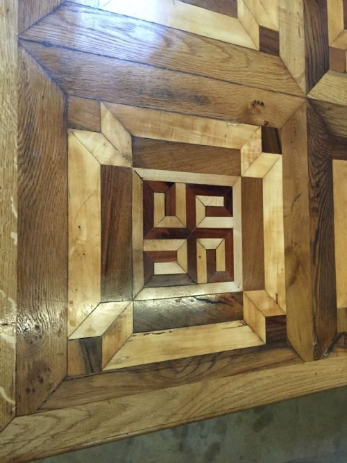 LARGE METAL AND WOOD DINING TABLE - ADDITIONAL PHOTO 3