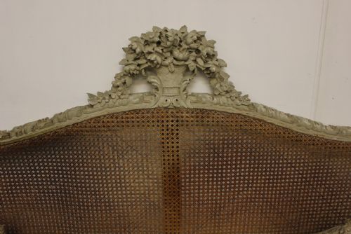 KING SIZE ANTIQUE PAINTED AND CANE BED - ADDITIONAL PHOTO 1