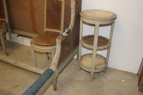 KING SIZE ANTIQUE PAINTED AND CANE BED - ADDITIONAL PHOTO 3