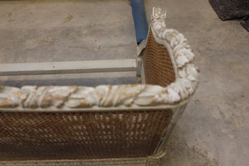 KING SIZE ANTIQUE PAINTED AND CANE BED - ADDITIONAL PHOTO 5