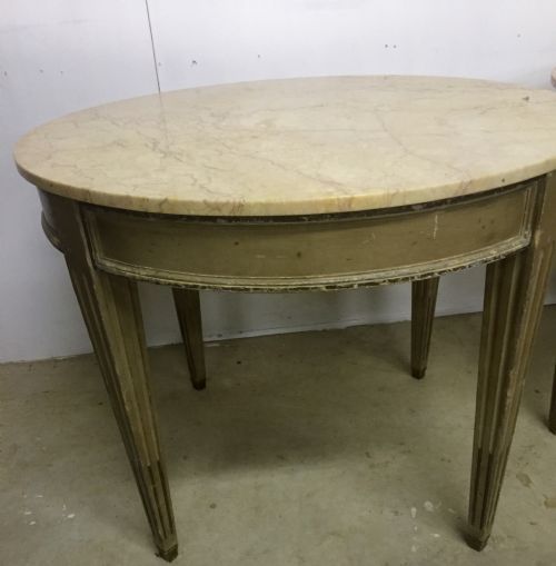 A PAIR OF MARBLE TOP TABLES - ADDITIONAL PHOTO 1