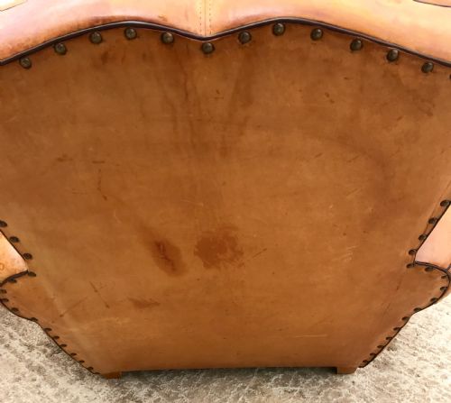 PAIR OF LEATHER MOUSTACHE CLUB ARMCHAIRS - ADDITIONAL PHOTO 5